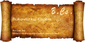 Bukovszky Csaba névjegykártya